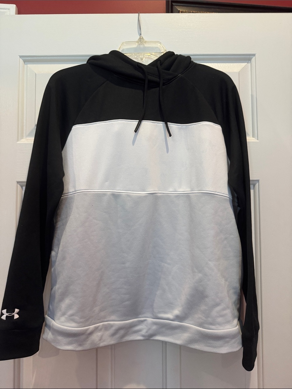 Under Armour Black and White Colorblock Pullover Hoodie